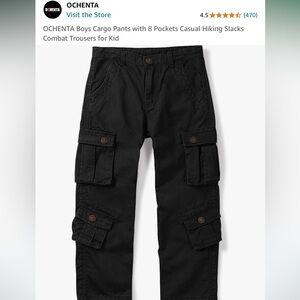 OCHENTA 7-8 Boys Thick Cargo 8 Pocket Pants